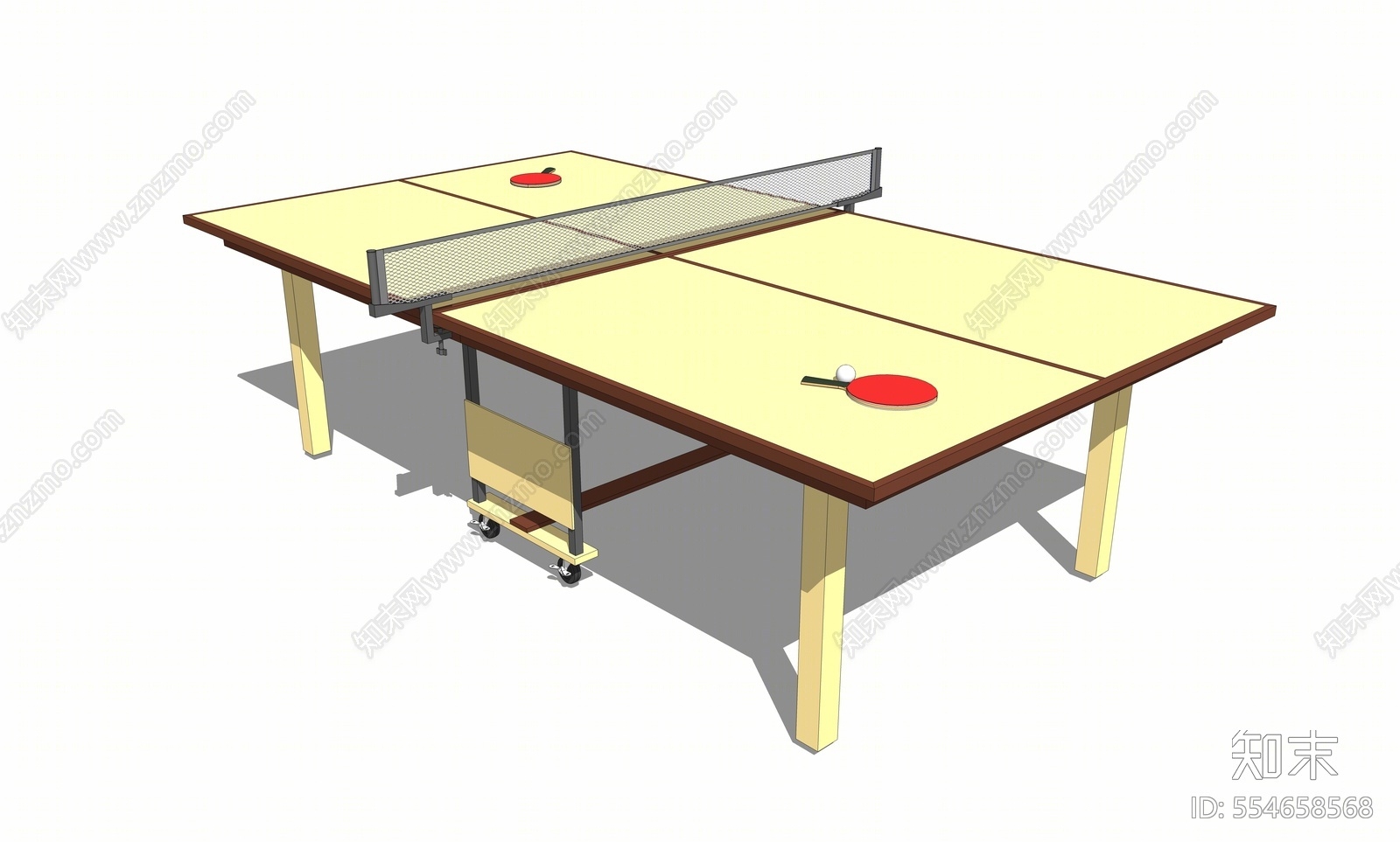 现代风格乒乓球桌SU模型下载【ID:554658568】