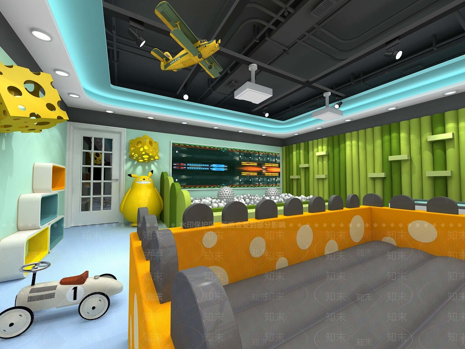 现代儿童主题乐园3D模型下载【ID:554680740】