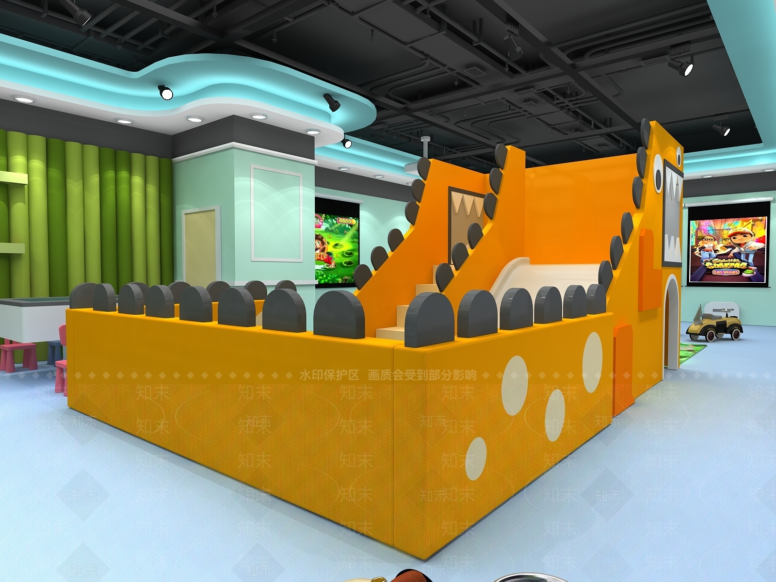 现代儿童主题乐园3D模型下载【ID:554680740】