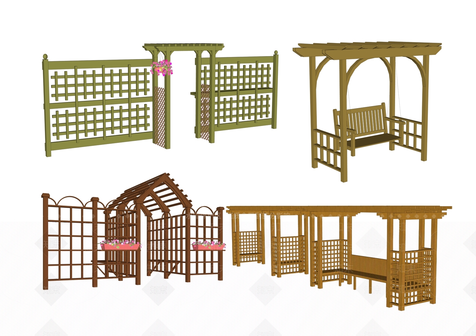 欧式风格花架SU模型下载【ID:154694754】