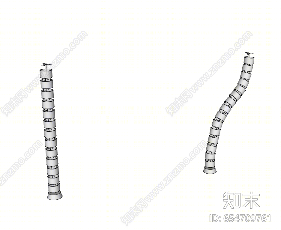 现代蛇形管SU模型下载【ID:654709761】