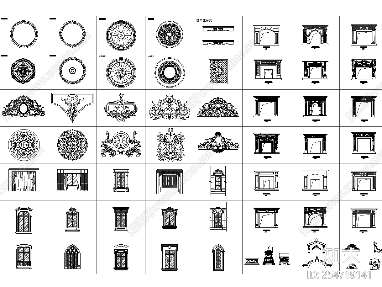 欧式构件施工图下载【ID:254719141】