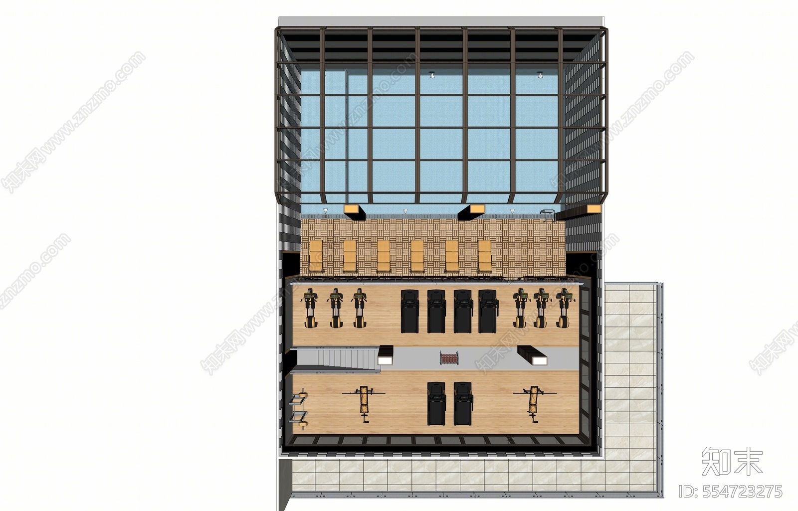现代风格健身房SU模型下载【ID:554723275】