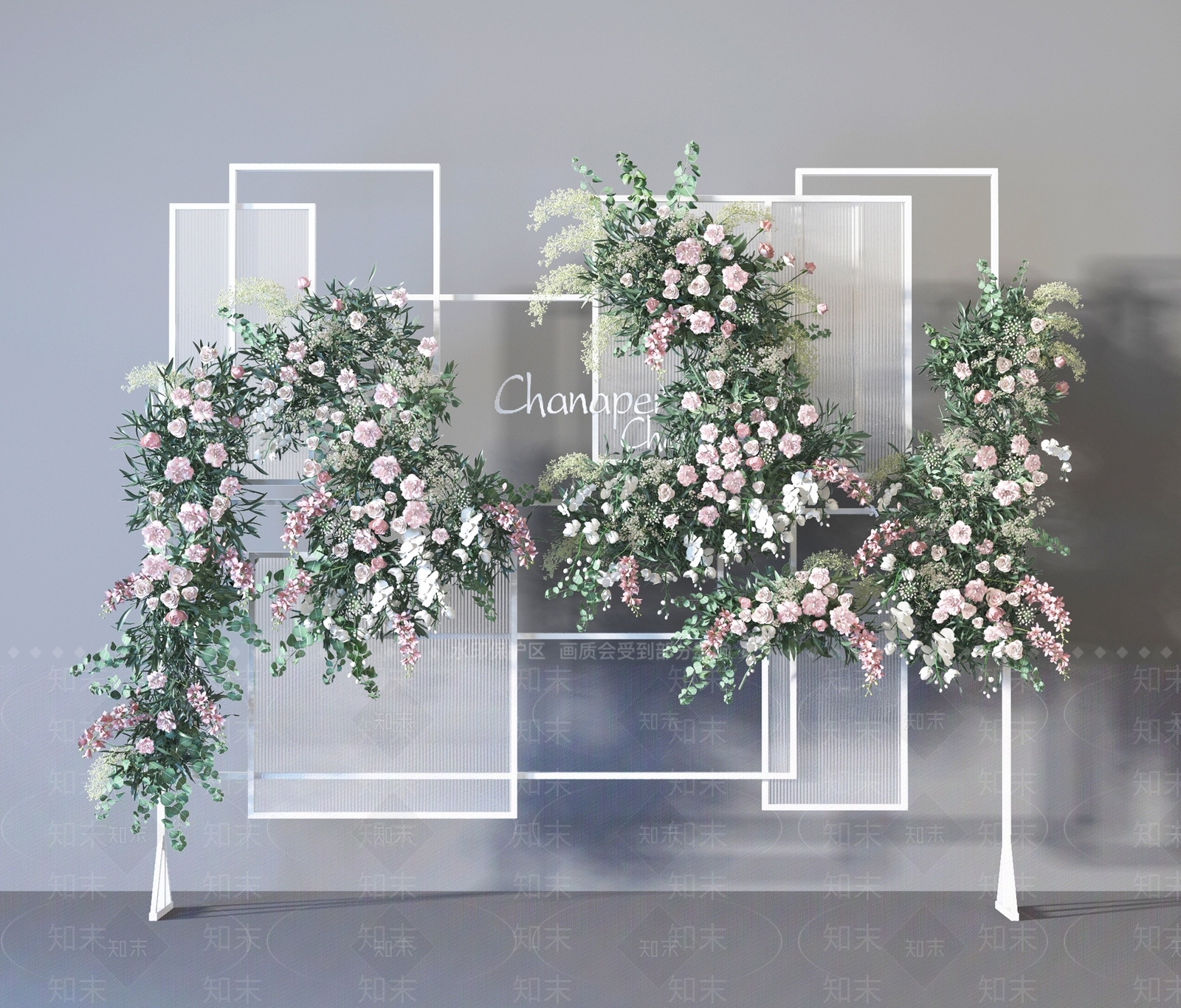 现代植物墙3D模型下载【ID:454725264】