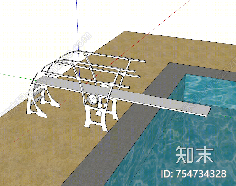 现代风格蹦床SU模型下载【ID:754734328】