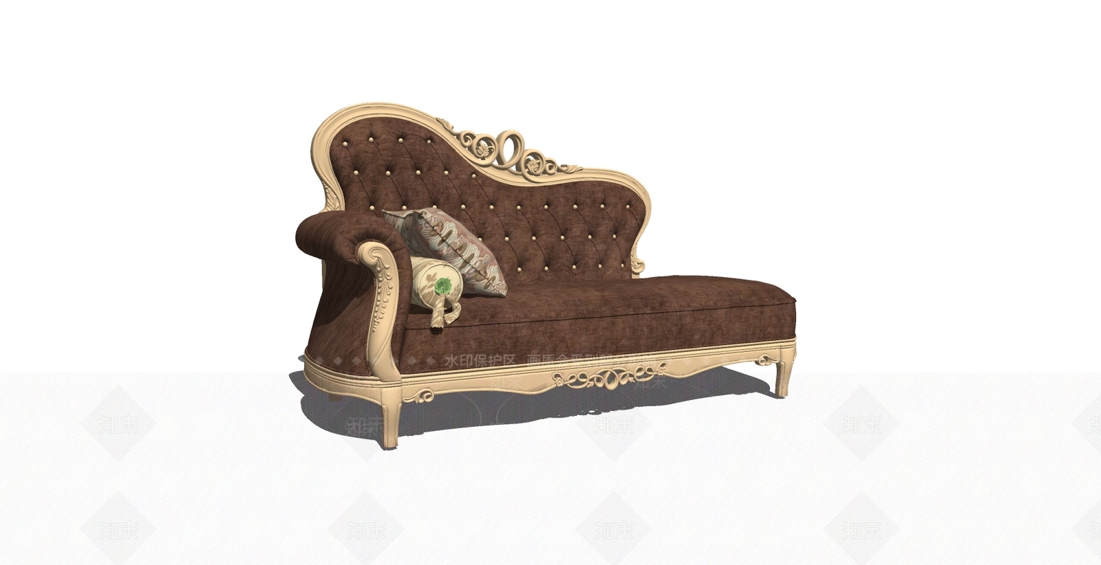 欧式风格贵妃椅SU模型下载【ID:454734456】