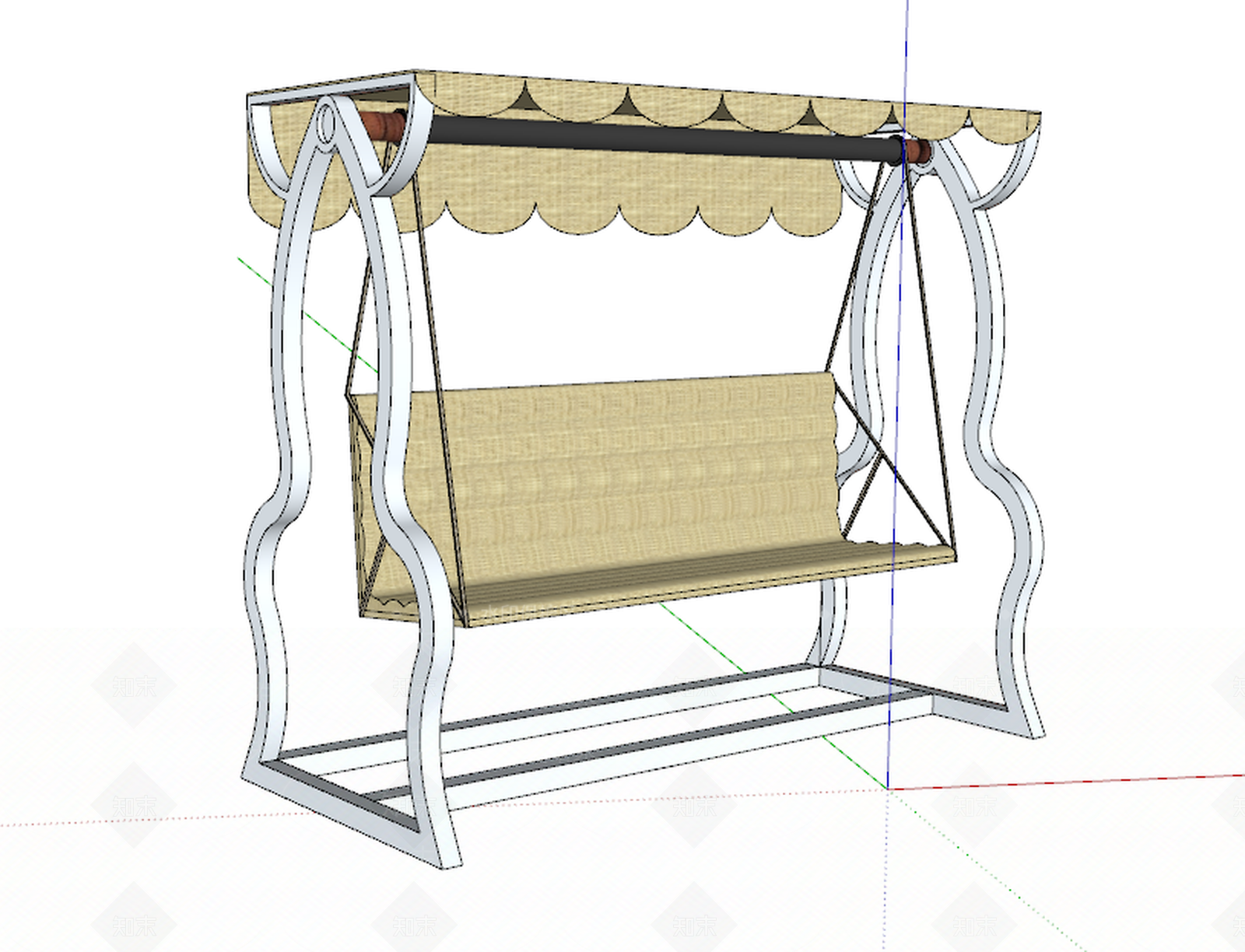 现代风格摇椅SU模型下载【ID:954750567】