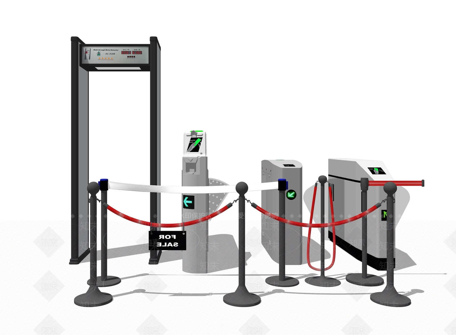现代风格安检门SU模型下载【ID:254762682】