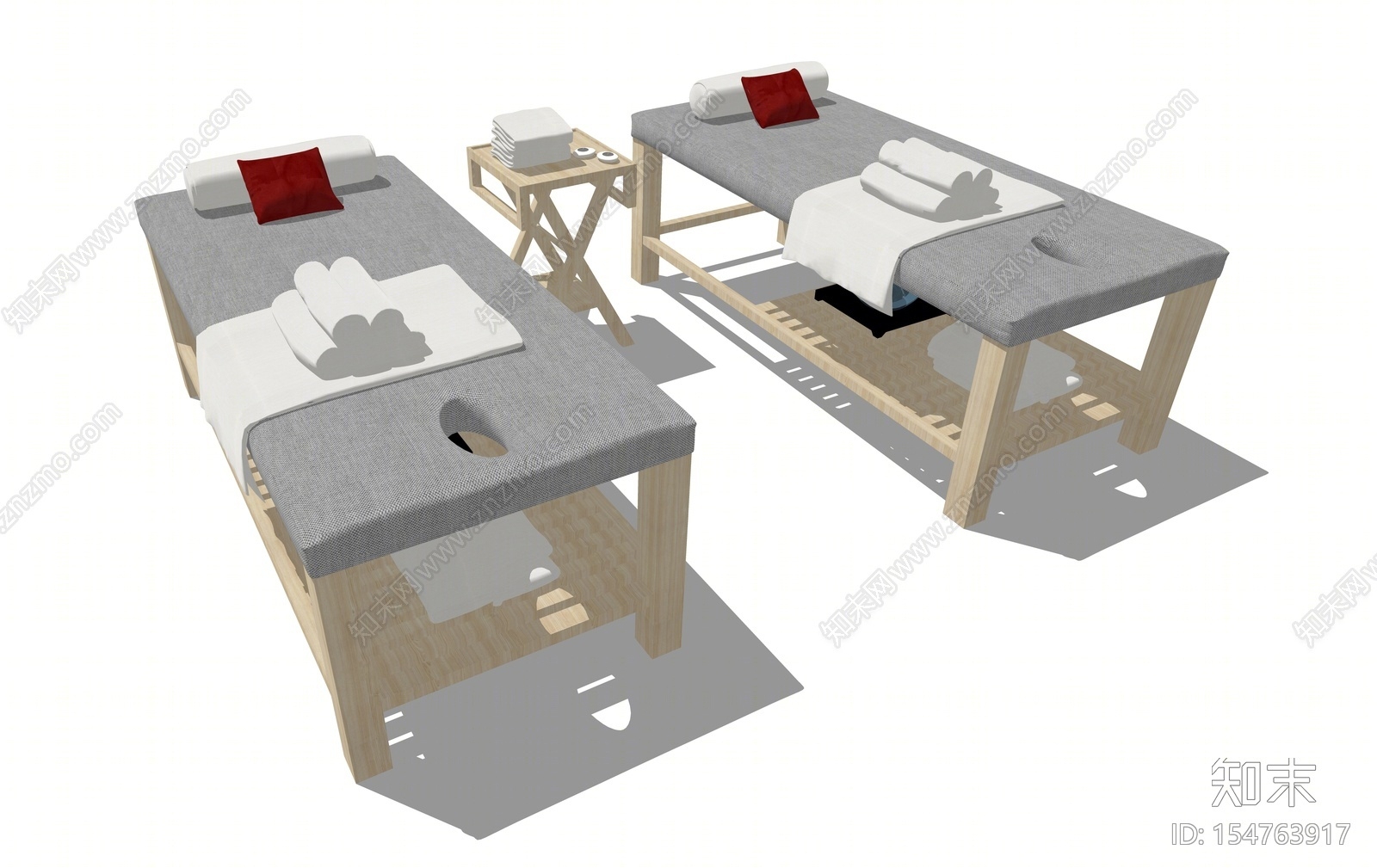 新中式风格按摩床SU模型下载【ID:154763917】