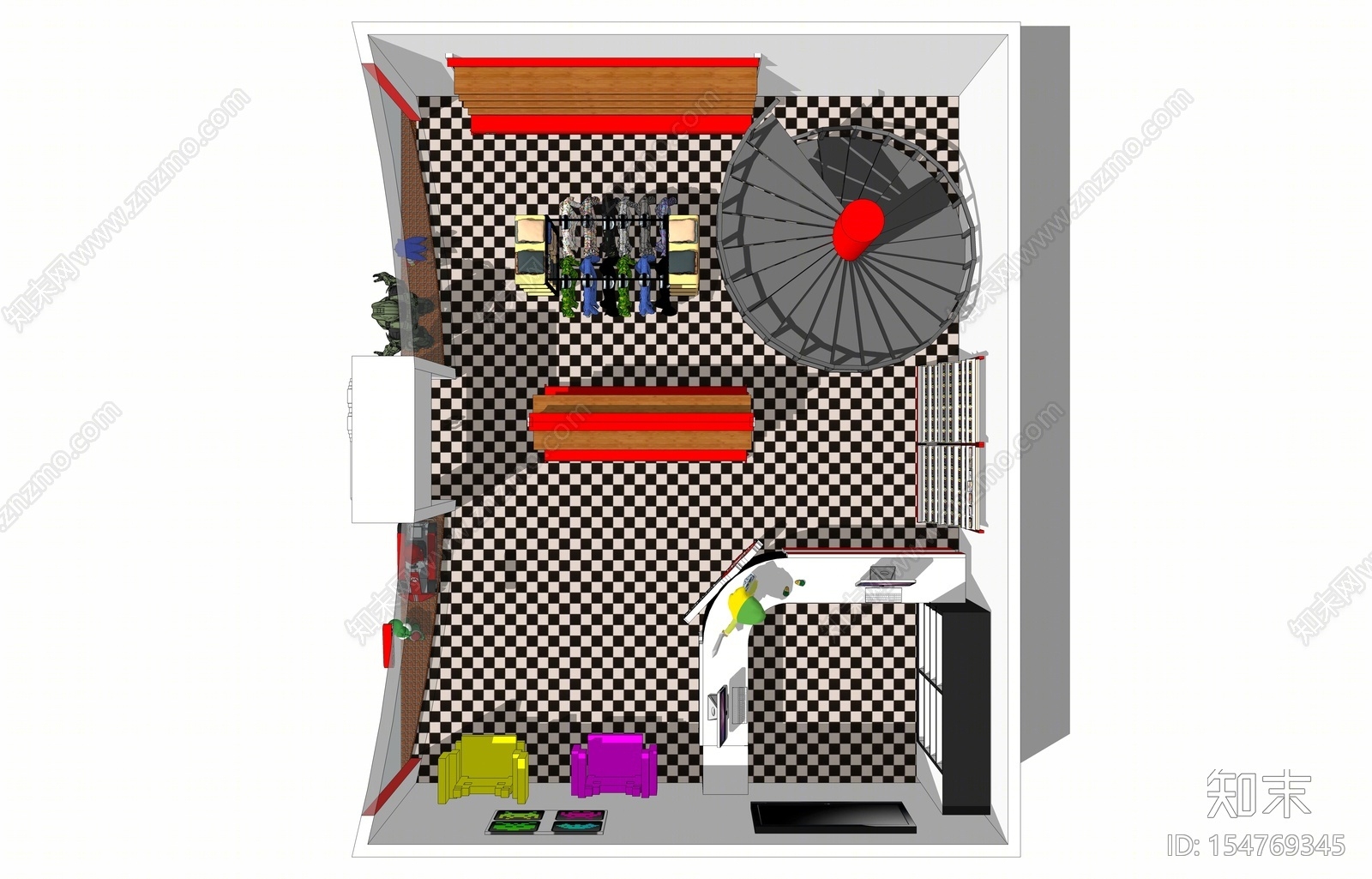 现代风格玩具店SU模型下载【ID:154769345】