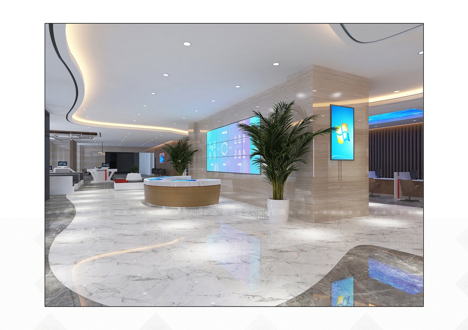 现代营业大厅3D模型下载【ID:254773883】
