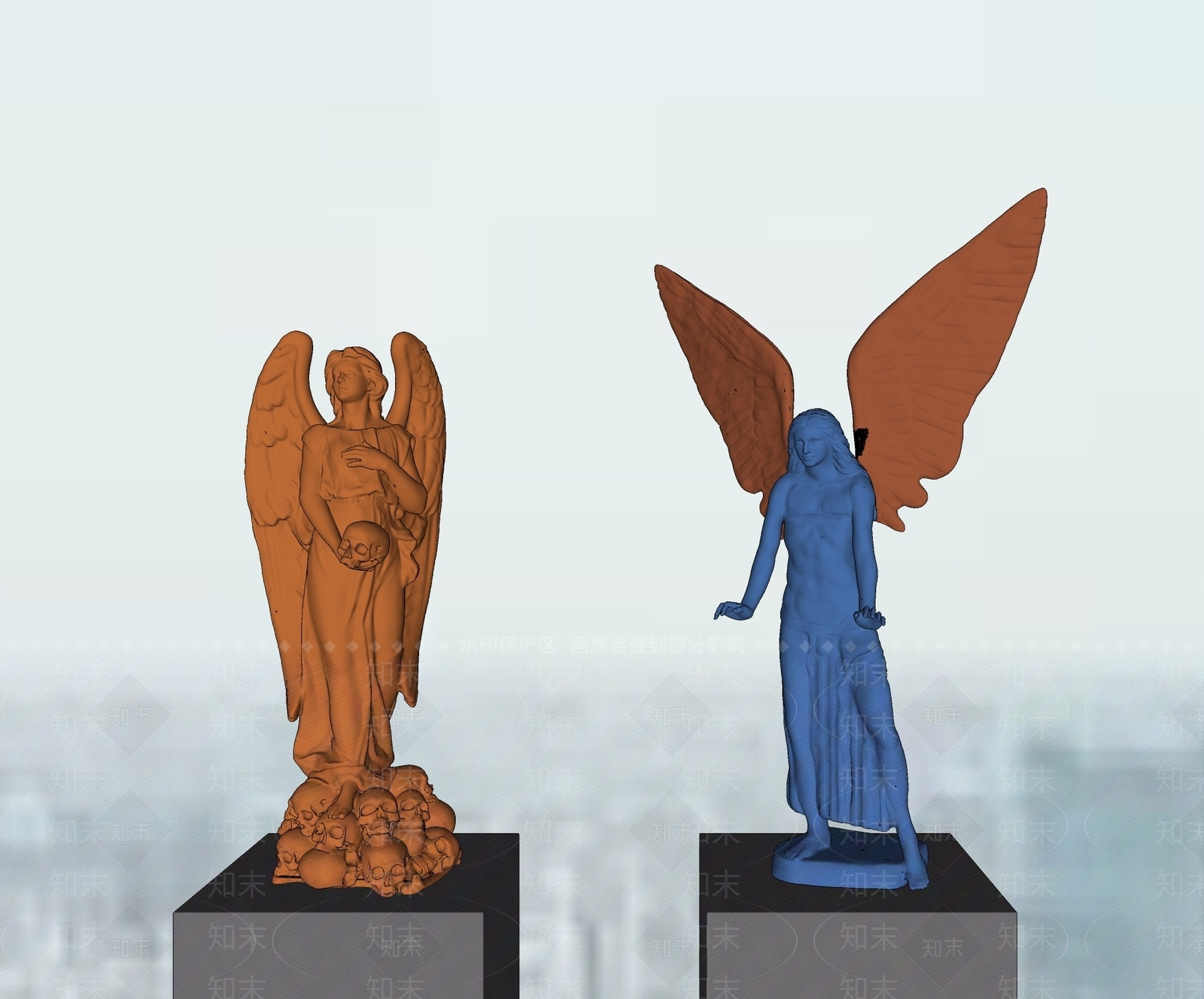 北欧天使雕塑装饰摆件SU模型下载【ID:654775863】