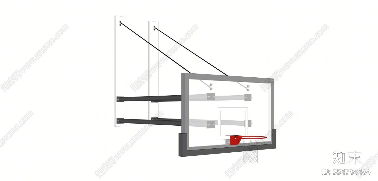 现代风格篮球架SU模型下载【ID:554784484】