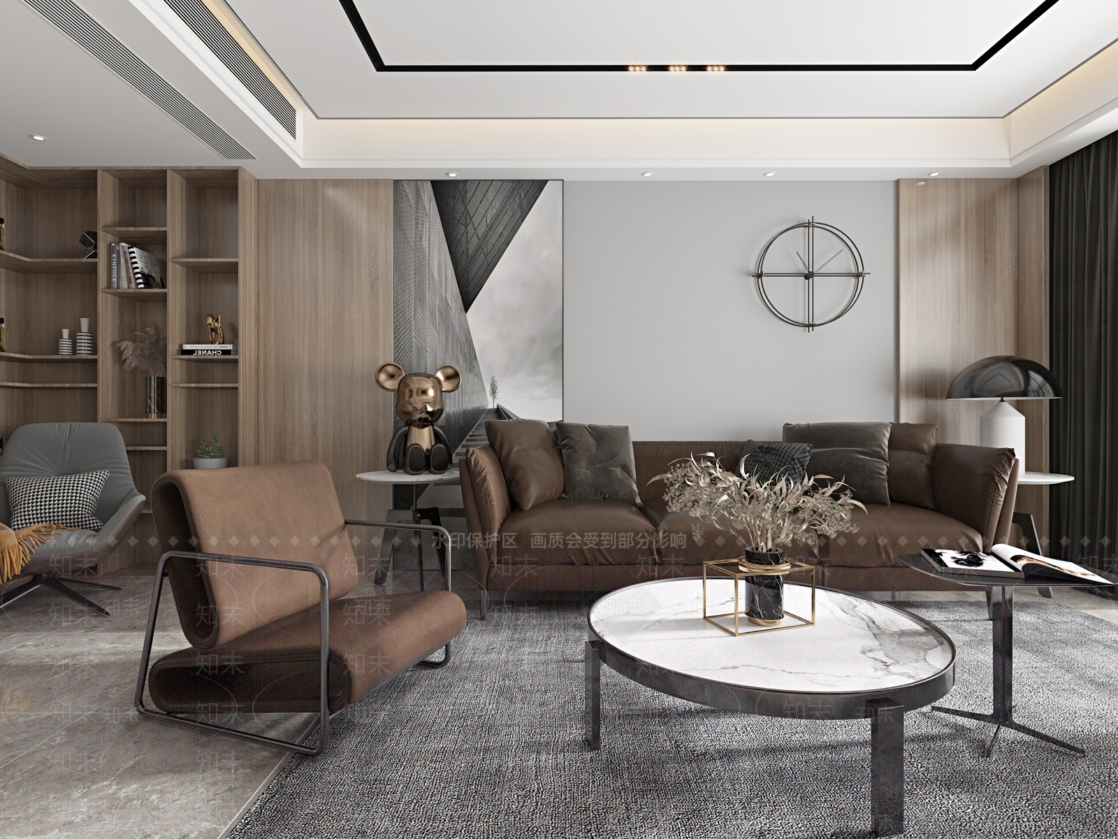 现代港式客餐厅3D模型下载【ID:854804303】