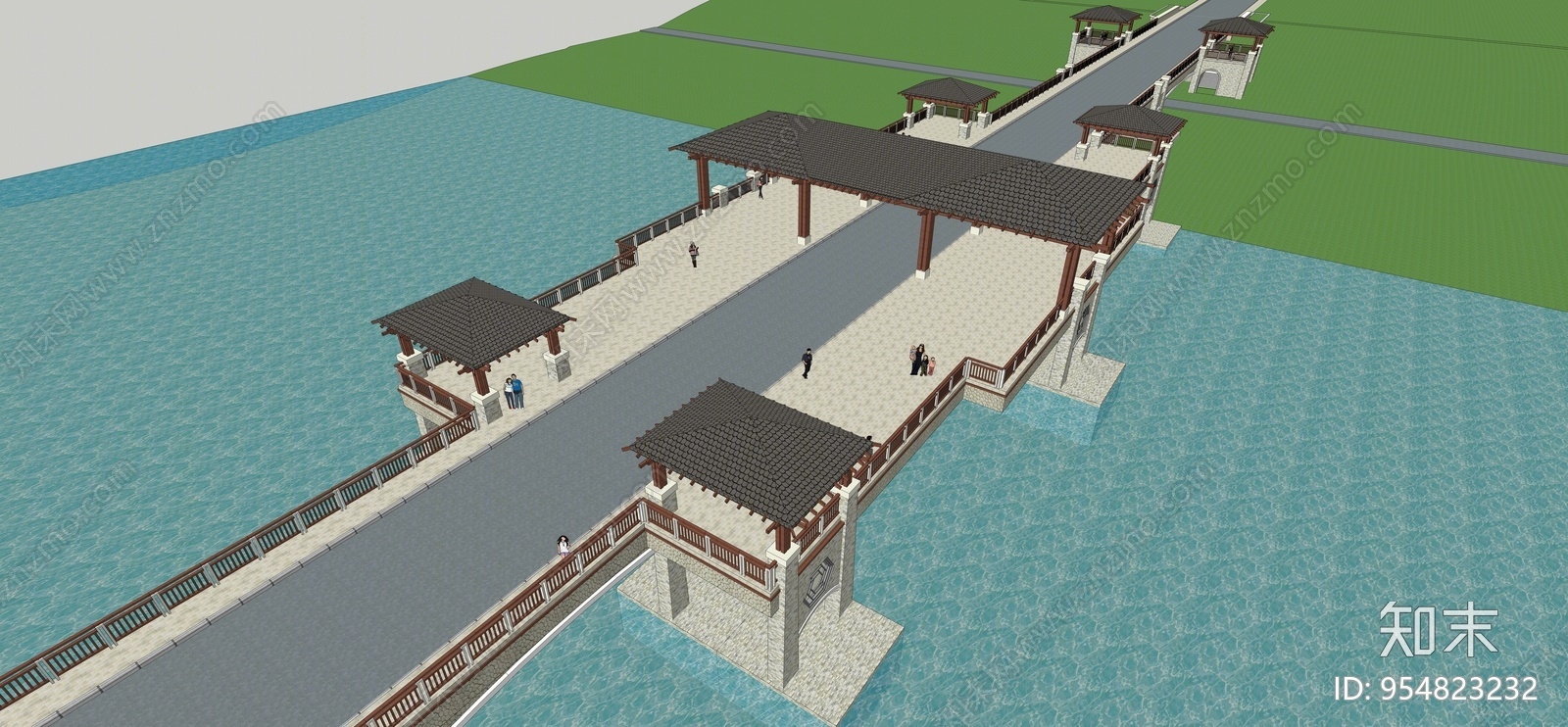 现代大桥SU模型下载【ID:954823232】