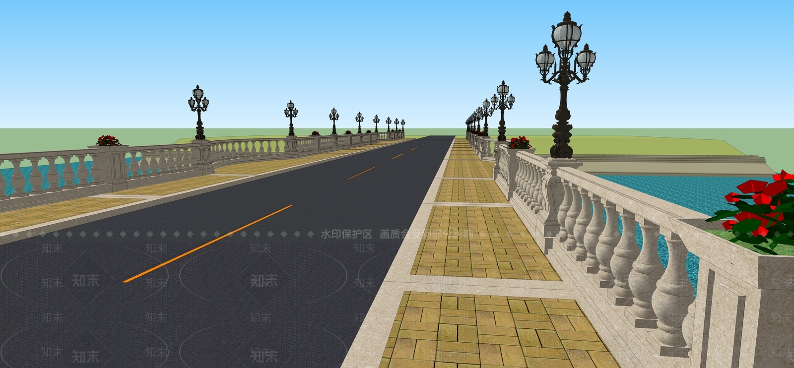欧式桥SU模型下载【ID:954823237】