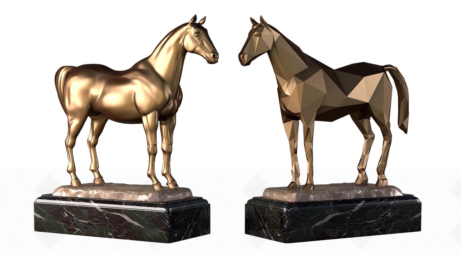 现代金马雕塑摆件3D模型下载【ID:354834804】