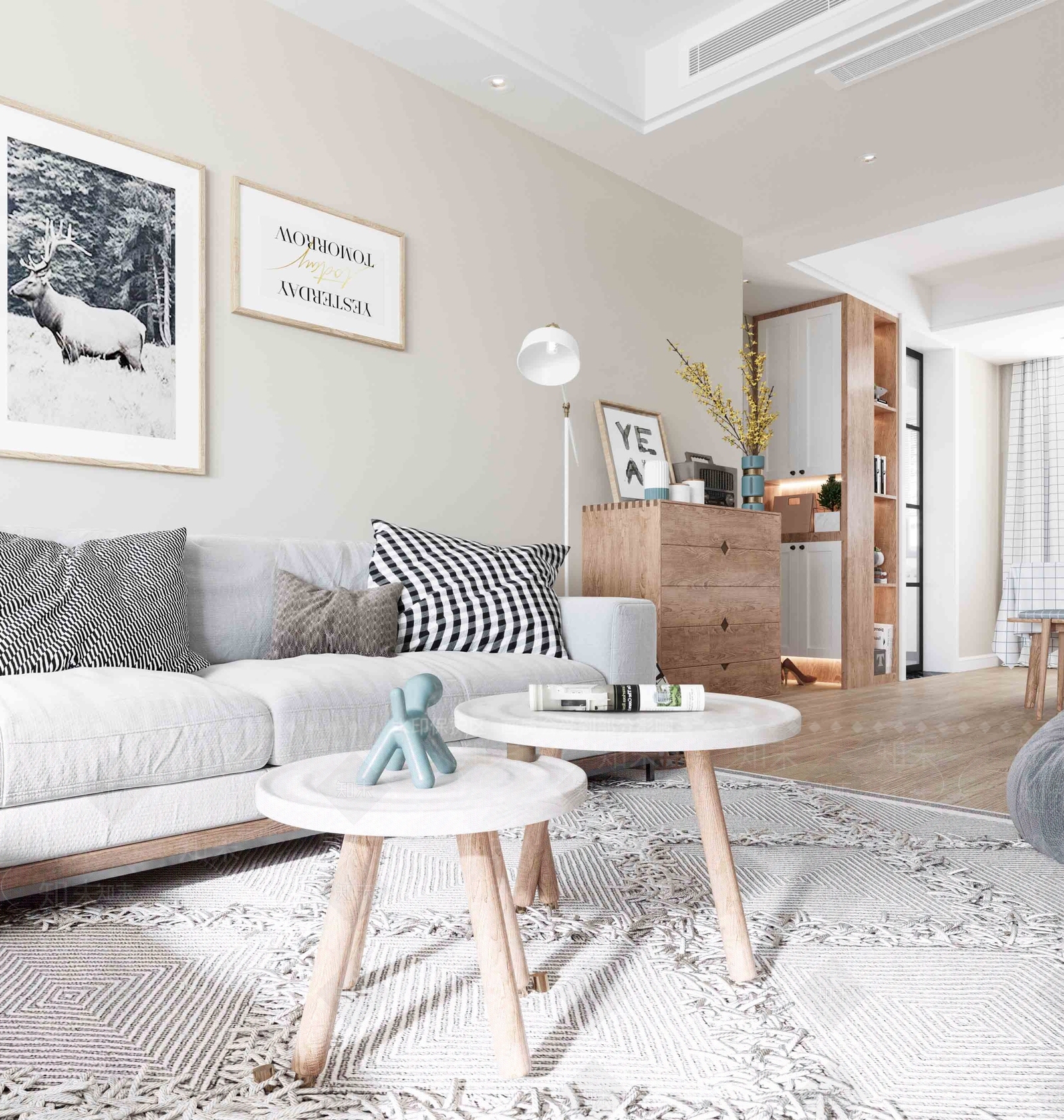 日式风格客厅3D模型下载【ID:754843721】