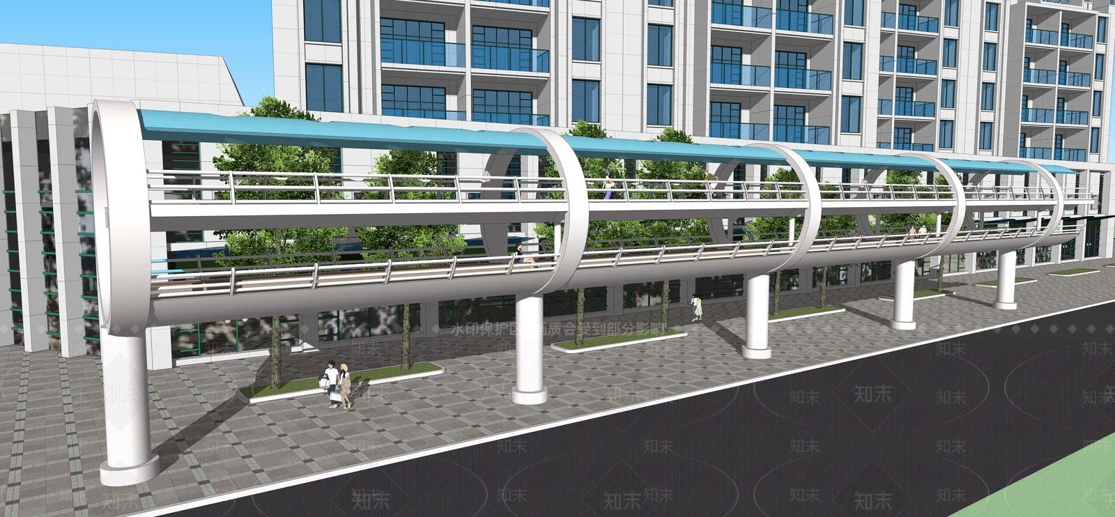 现代风格天桥SU模型下载【ID:954855346】