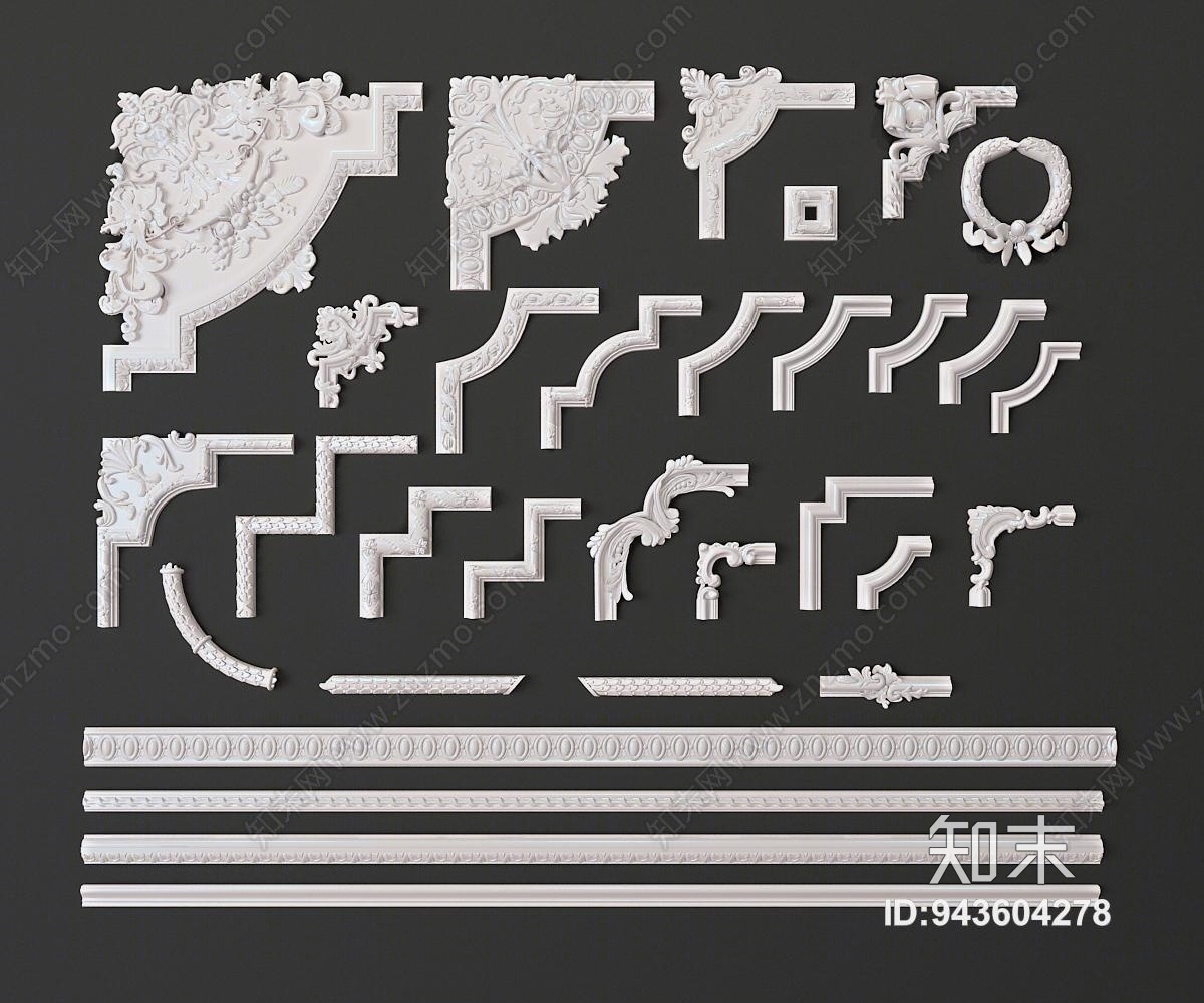 简欧角线3D模型下载【ID:943604278】