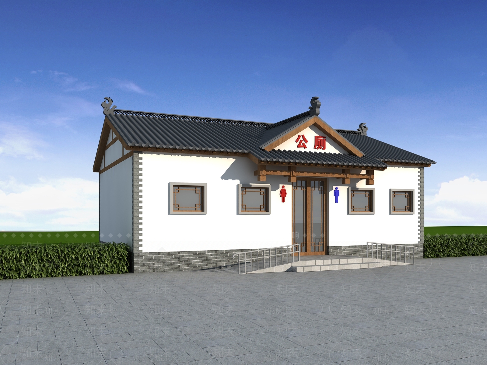 新中式公厕3D模型下载【ID:254891886】