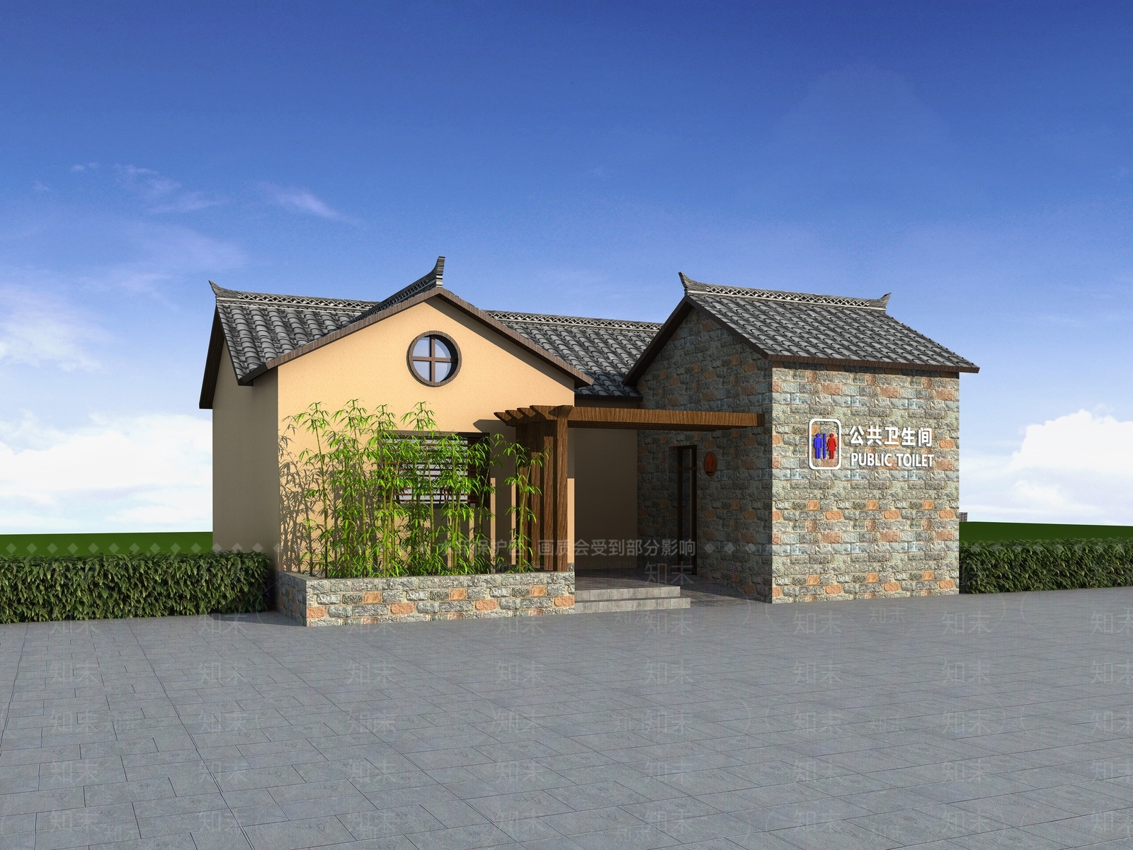 新中式公厕3D模型下载【ID:454891995】