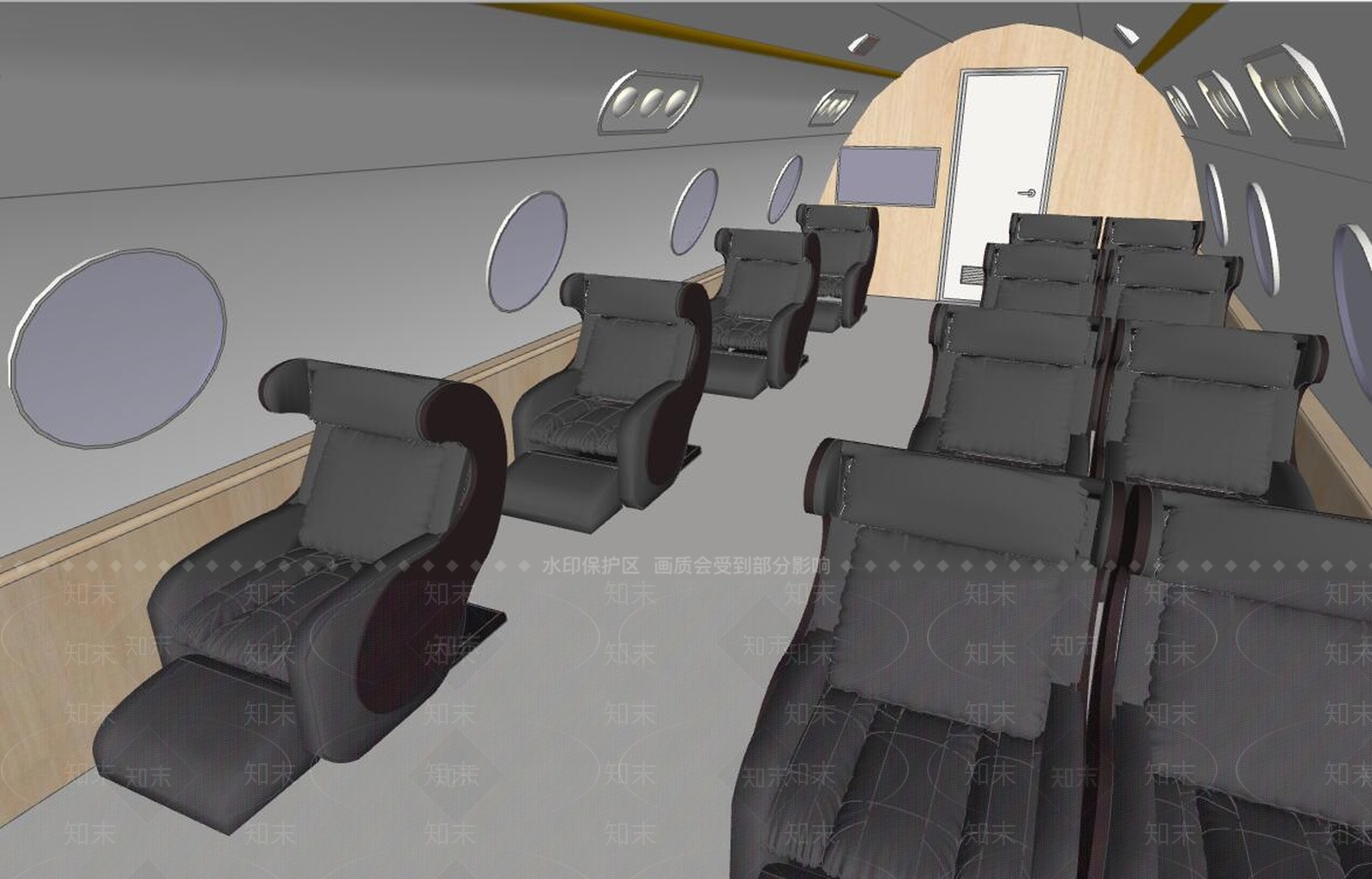 现代风格客机SU模型下载【ID:654892678】