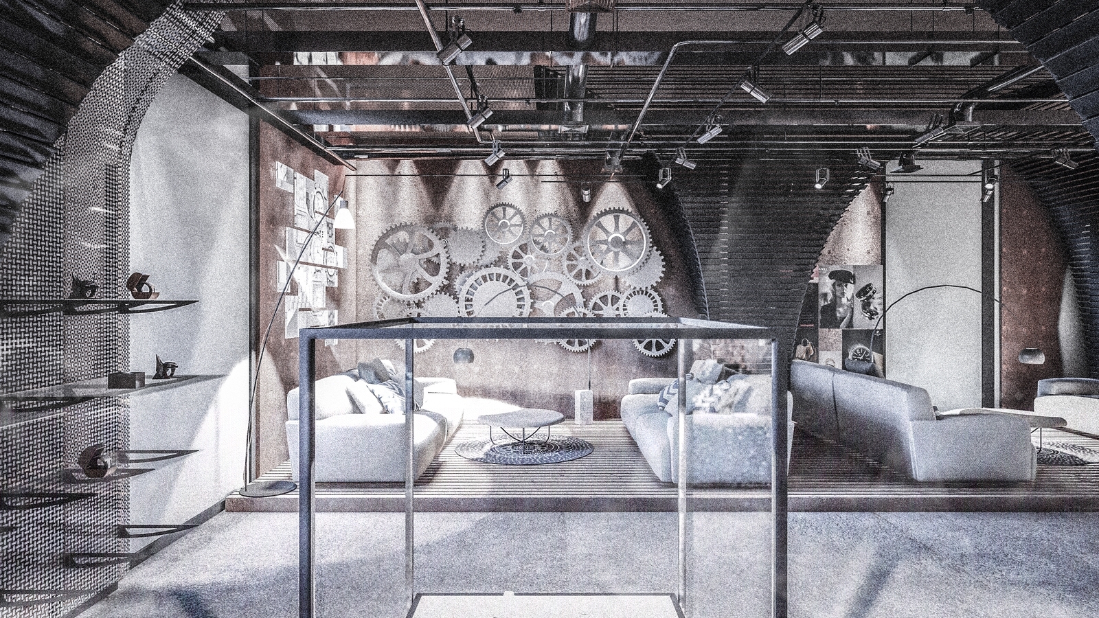 工业风格珠宝首饰展厅SU模型下载【ID:854896753】