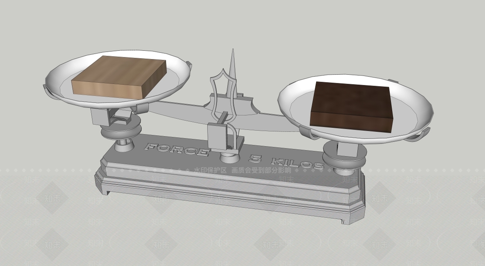 现代风格天平SU模型下载【ID:154909623】