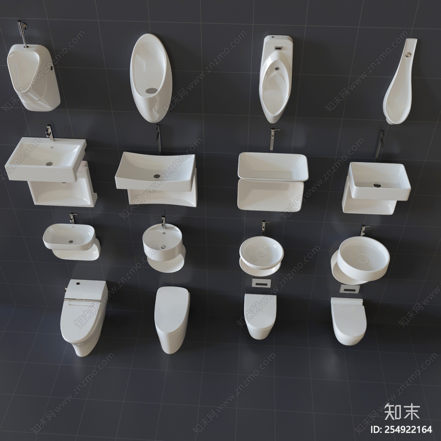 现代马桶3D模型下载【ID:254922164】