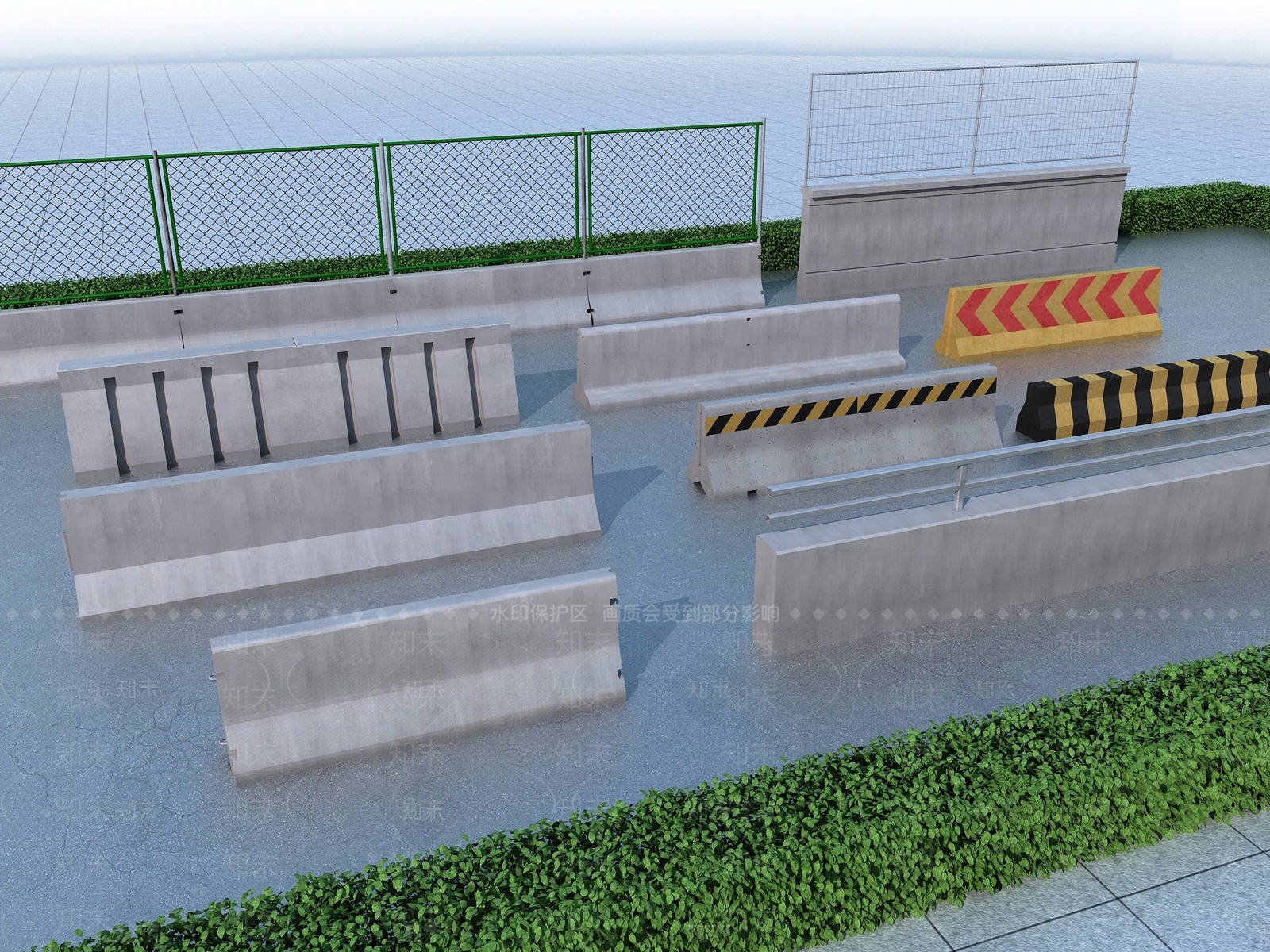 现代道路护栏3D模型下载【ID:954945664】