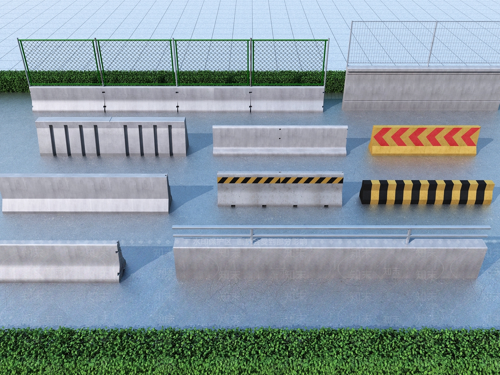 现代道路护栏3D模型下载【ID:954945664】