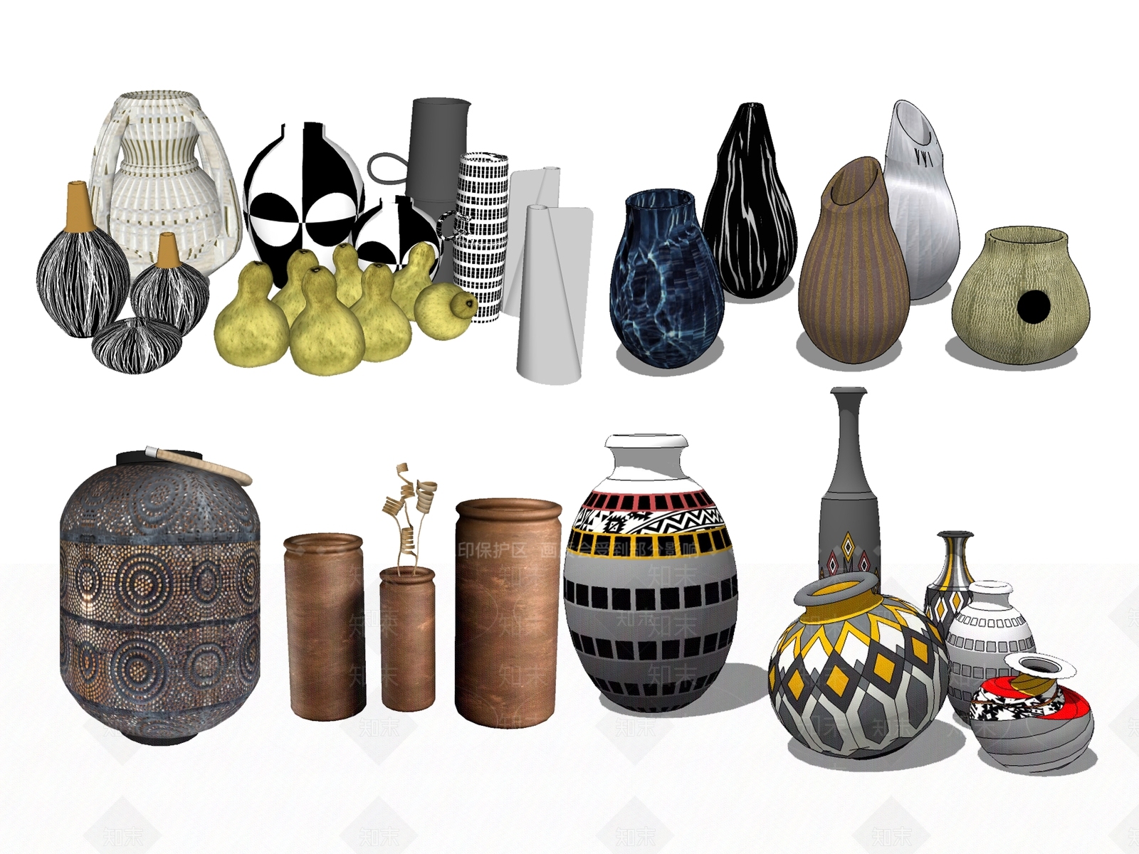 欧式风格花瓶SU模型下载【ID:954951980】