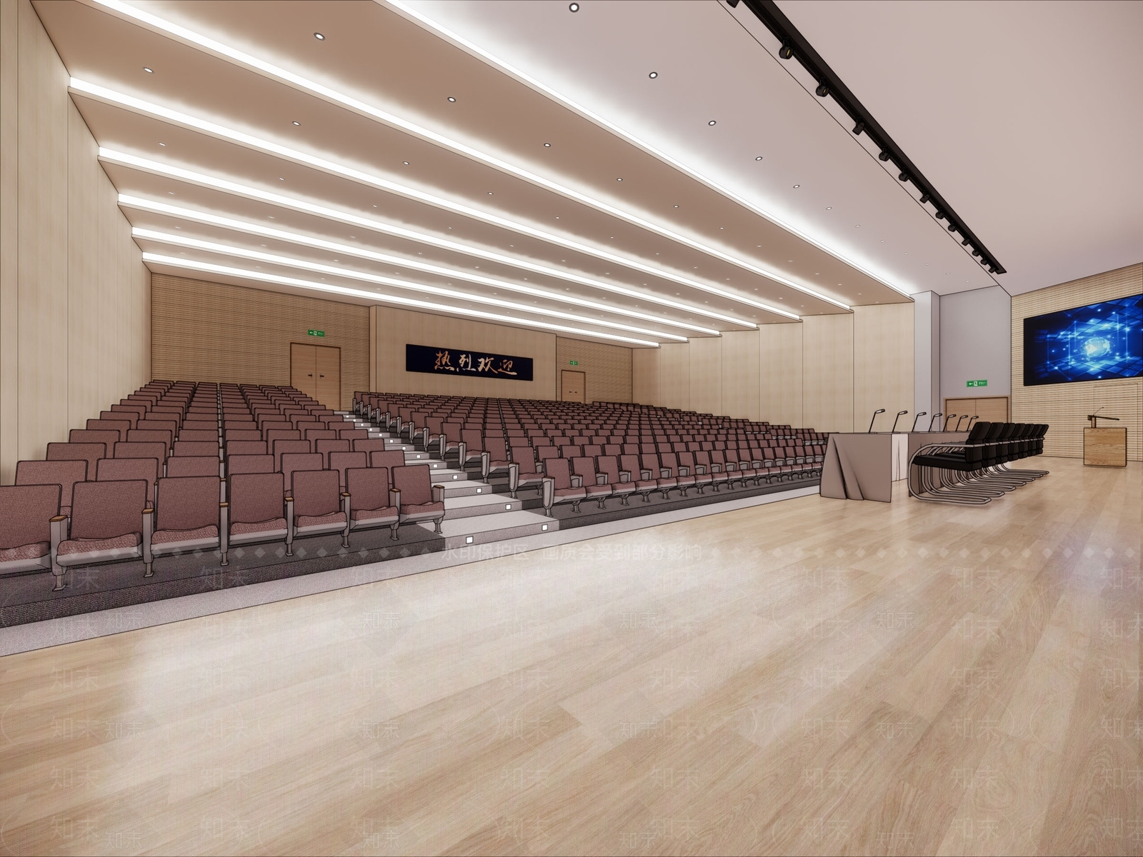 现代风格报告厅SU模型下载【ID:854972270】