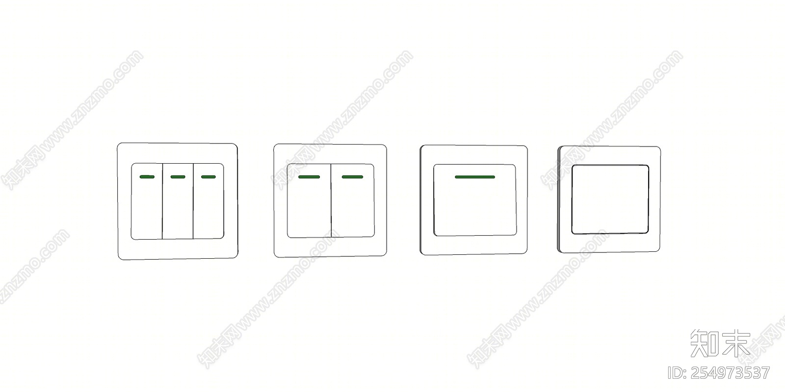 现代风格开关SU模型下载【ID:254973537】