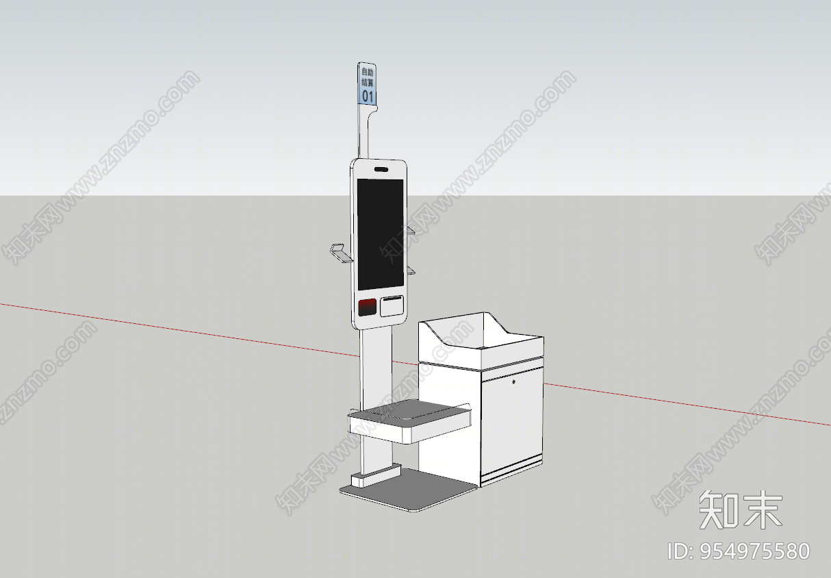 现代风格ATM取款机SU模型下载【ID:954975580】
