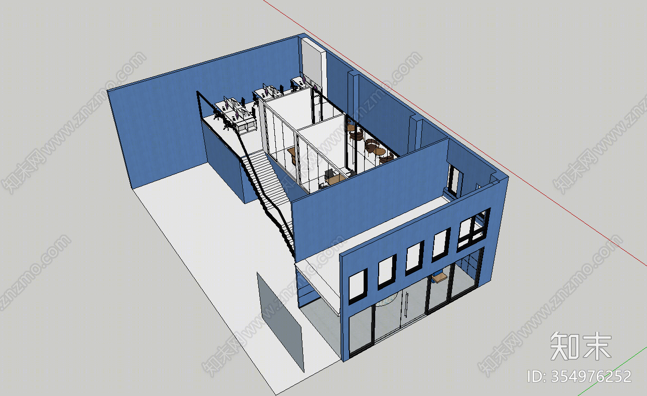 现代风格办公室SU模型下载【ID:354976252】
