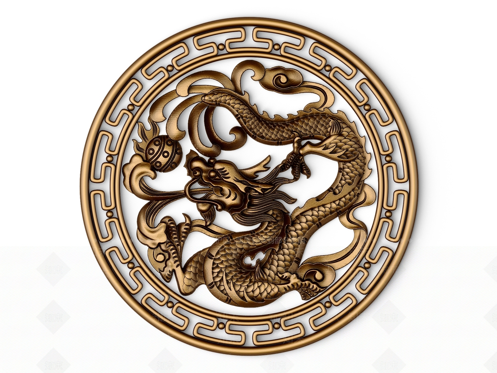 中式浮雕墙饰挂件3D模型下载【ID:354984826】