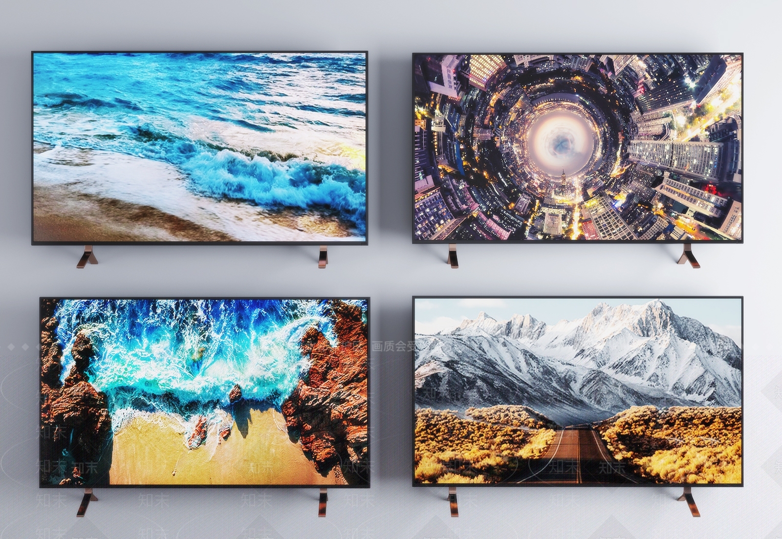 现代电视机显示器组合3D模型下载【ID:154992325】