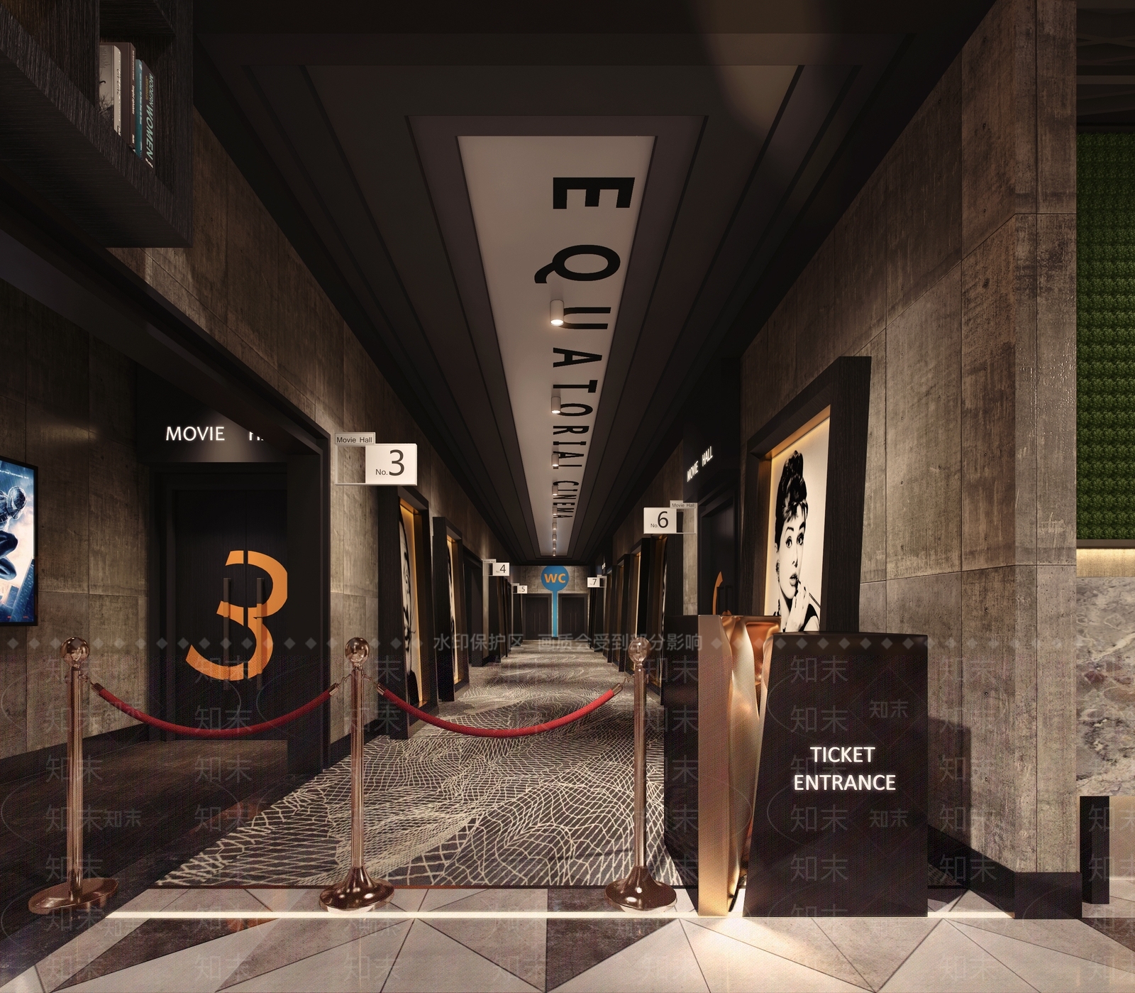 工业风格电影院3D模型下载【ID:555049100】
