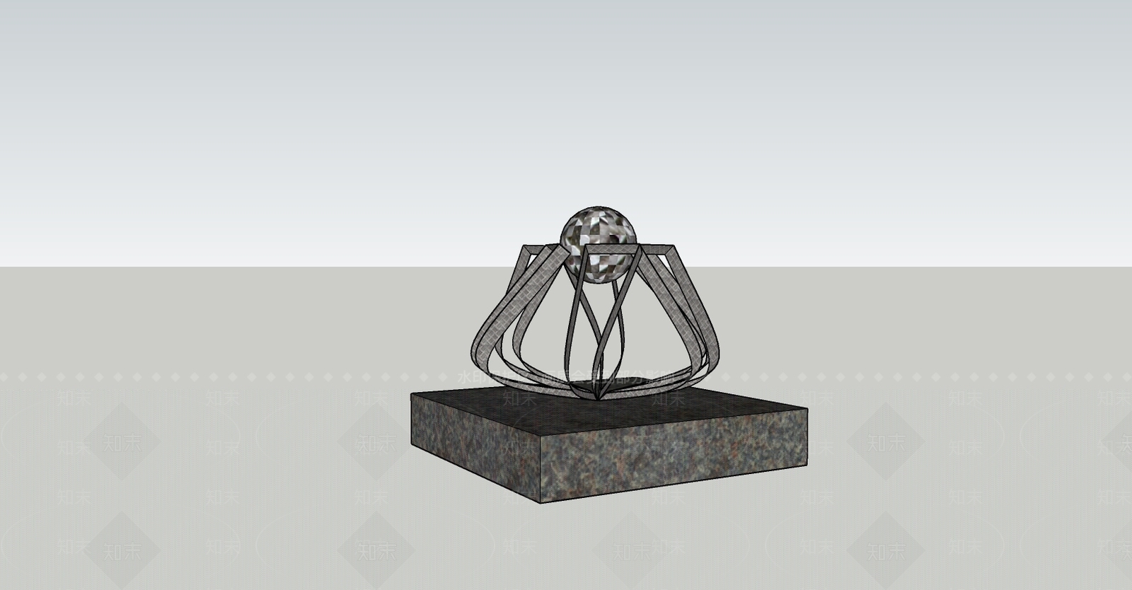 现代莲花孕子景观小品雕塑SU模型下载【ID:955104777】