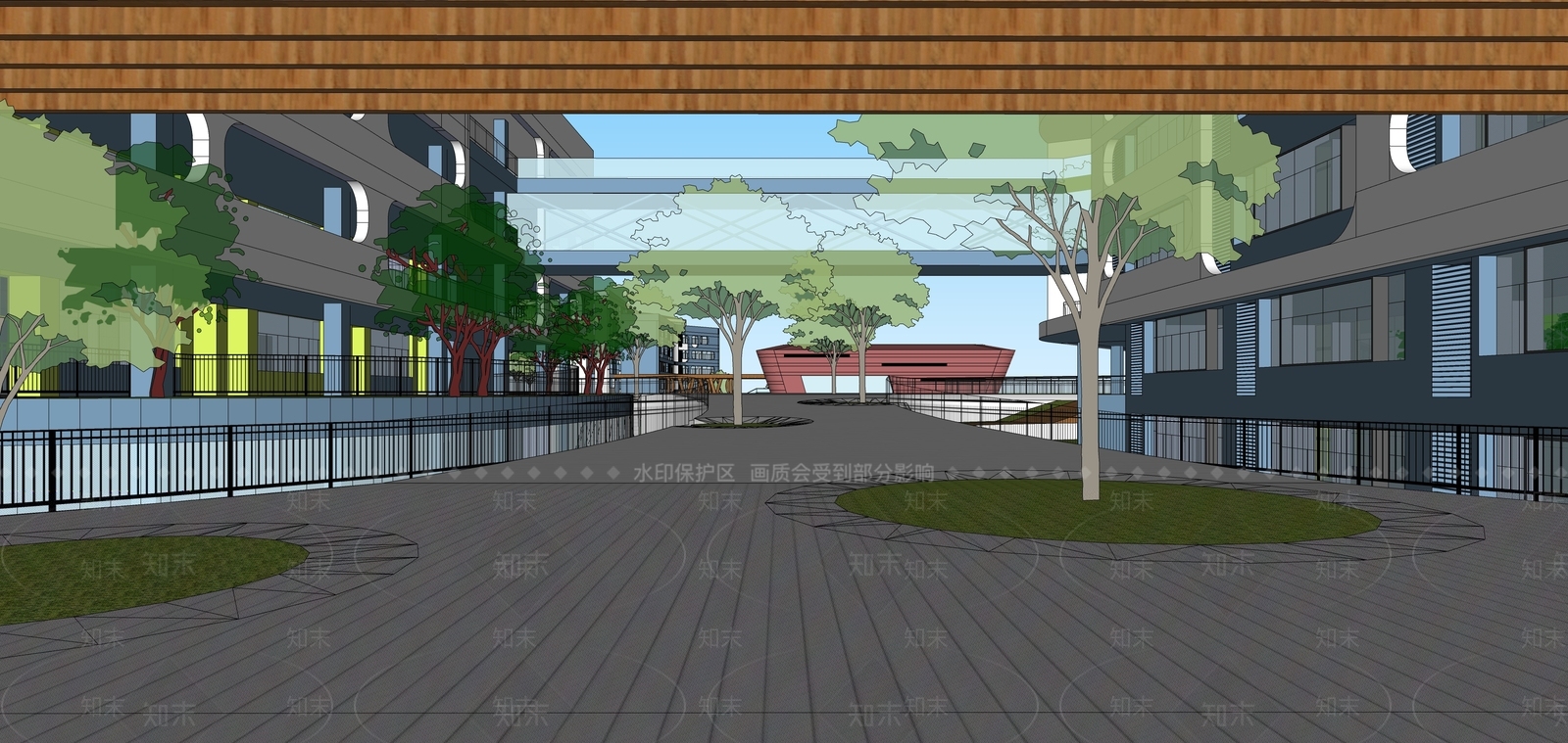 现代风格中小学SU模型下载【ID:855123237】