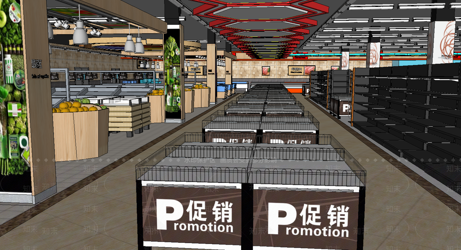 现代风格超市SU模型下载【ID:855142306】