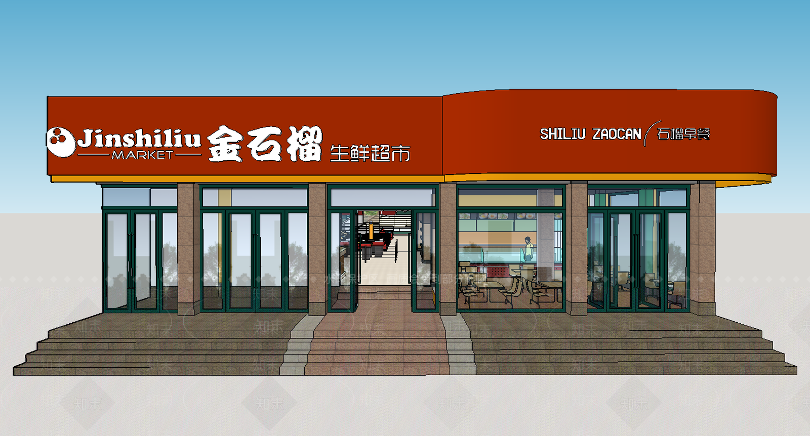 现代风格超市SU模型下载【ID:855142337】