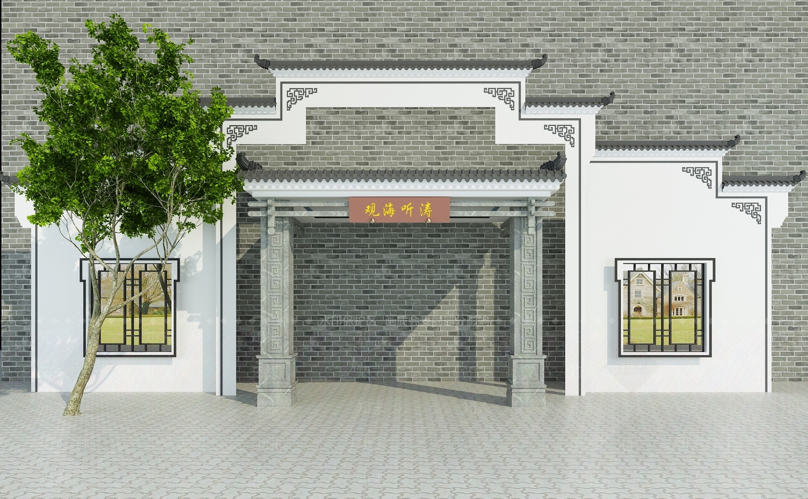 新中式门洞3D模型下载【ID:155154126】