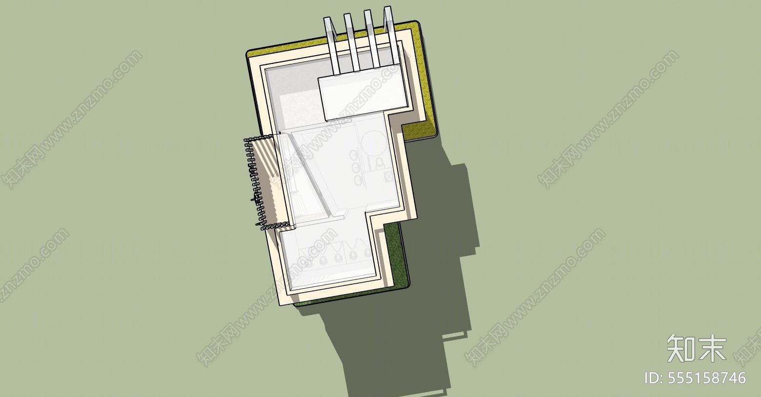 现代公园景区厕所SU模型下载【ID:555158746】