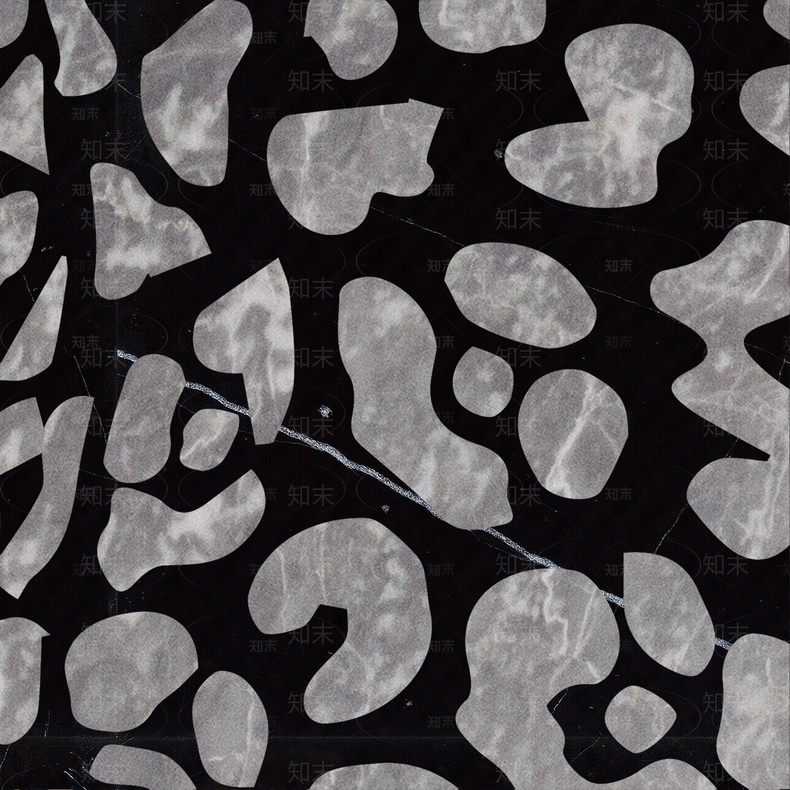 米洛西（墨玉白根+意大利灰+黄铜）大理石贴图下载【ID:355170781】