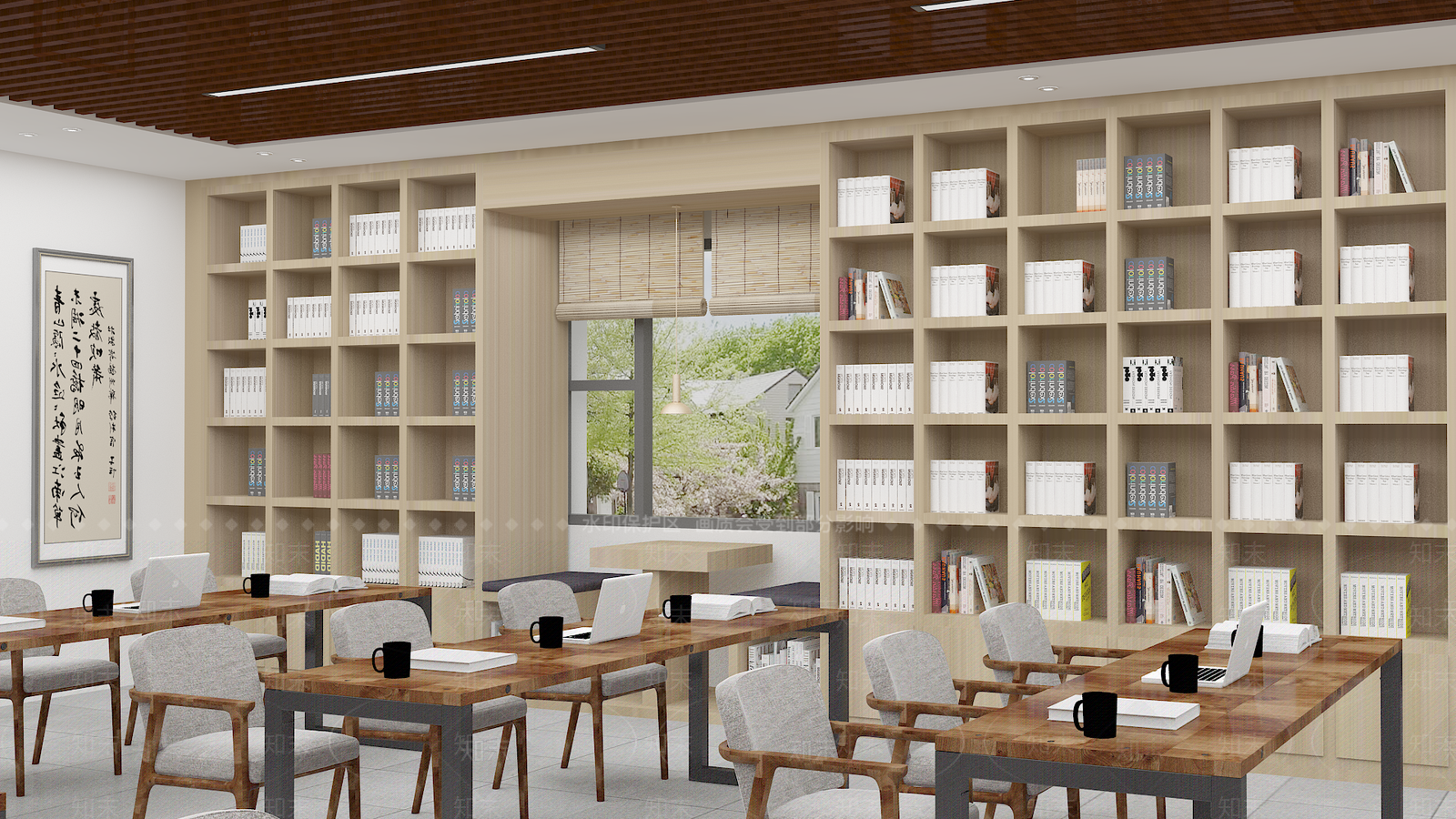 现代风格图书馆3D模型下载【ID:855188238】