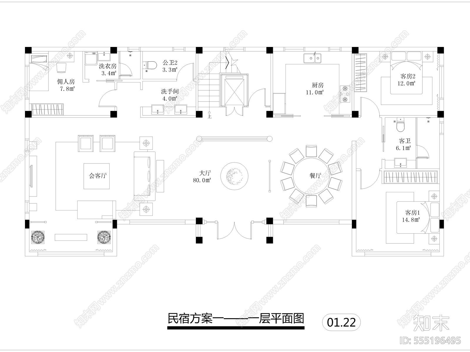 房山自建三层民宅平面设计方案施工图下载【ID:555196495】