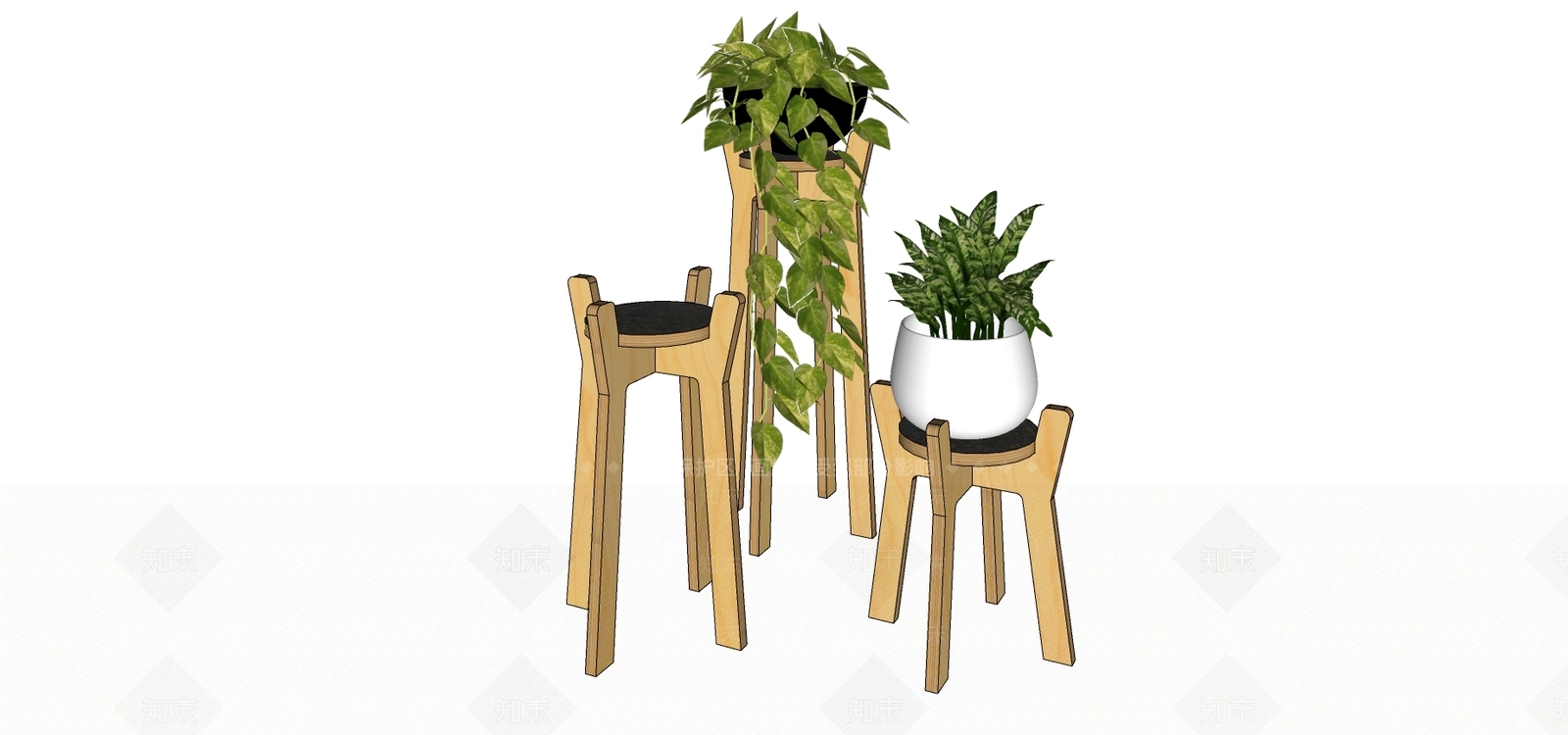 日式风格盆栽SU模型下载【ID:155198850】